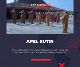 Pamong Kalurahan Plembutan Melaksanakan Apel Rutin